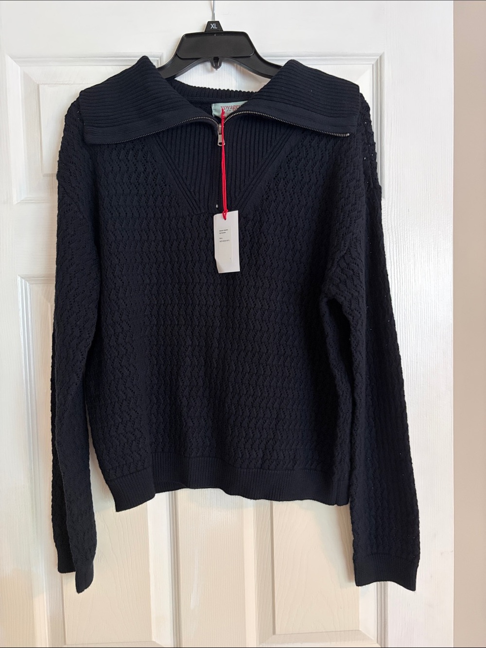 Voyageur by Mersea Simone quarter zip sweater navy Women’s size large